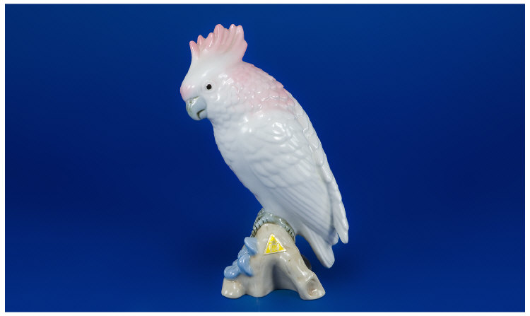 Appraisal: Royal Dux Cockatoo White with Pink Neck and Crest on