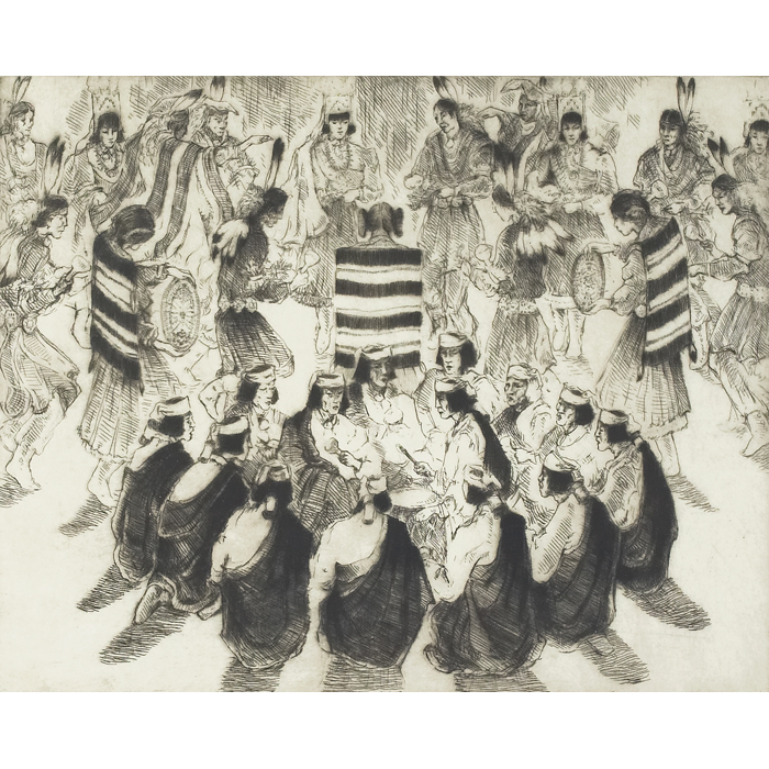 Appraisal: Gene Kloss American - Domingo Basket Dance etching drypoint x