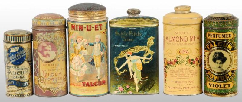 Appraisal: Lot of Talc Tins Description Includes one for the desirable