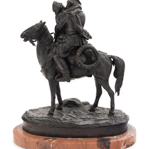 Appraisal: Vassili Yacovlevitch Grachev Russian A Cossack's Farewell Kiss bronze with