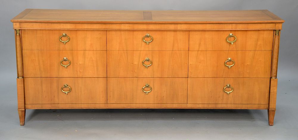 Appraisal: Three piece lot to include Neoclassical Baker nine drawer long