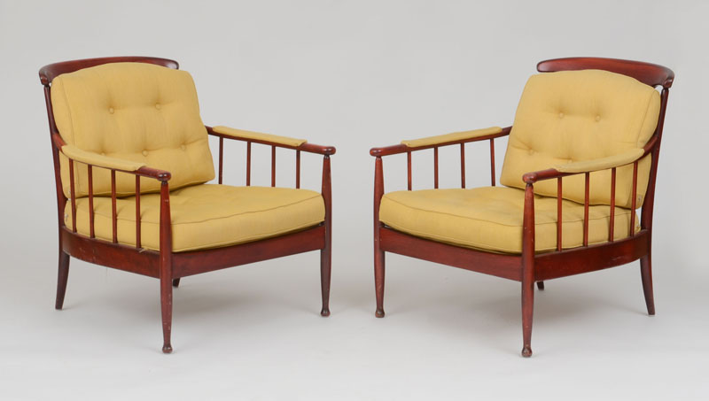 Appraisal: KERSTIN H RLIN-HOLMQUIST FOR OPE MOBLER SWEDEN PAIR OF ARMCHAIRS