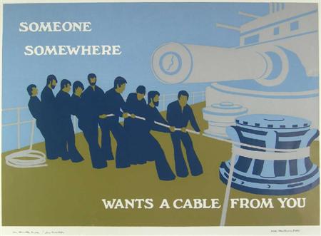 Appraisal: IAN HAMILTON FINLAY BRITISH - SOMEONE SOMEWHERE Screenprint signed and