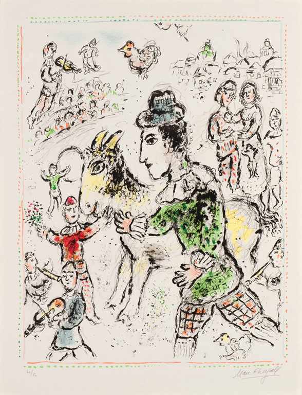 Appraisal: MARC CHAGALL French Russian - ''Clown a la Chevre Jaune''