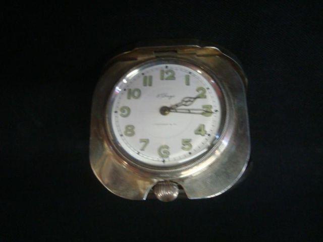 Appraisal: Sterling Silver TIFFANY Clock with Monogram From a Long Island