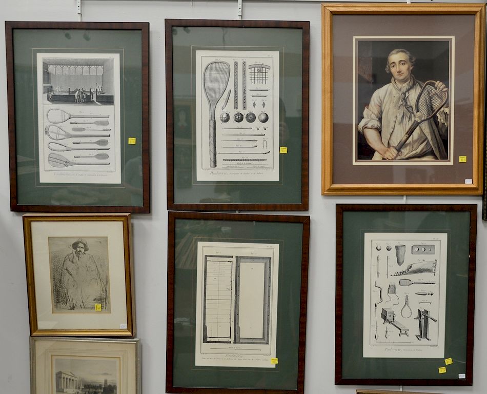 Appraisal: Nineteen framed pieces to include fox hunt printed maps engravings