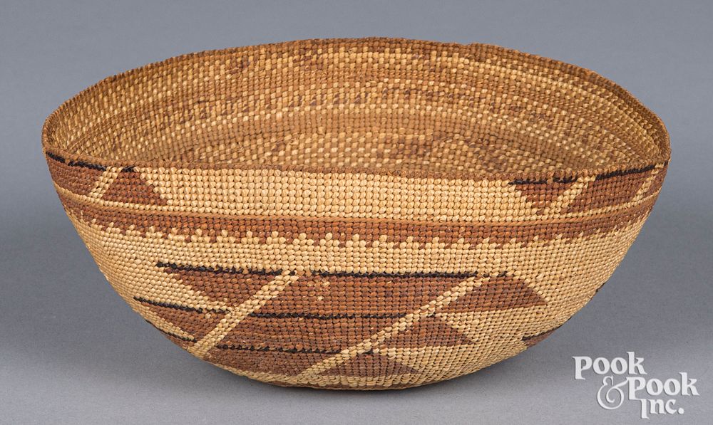 Appraisal: Hupa Indian twined basketry woman's cap Hupa Indian twined basketry