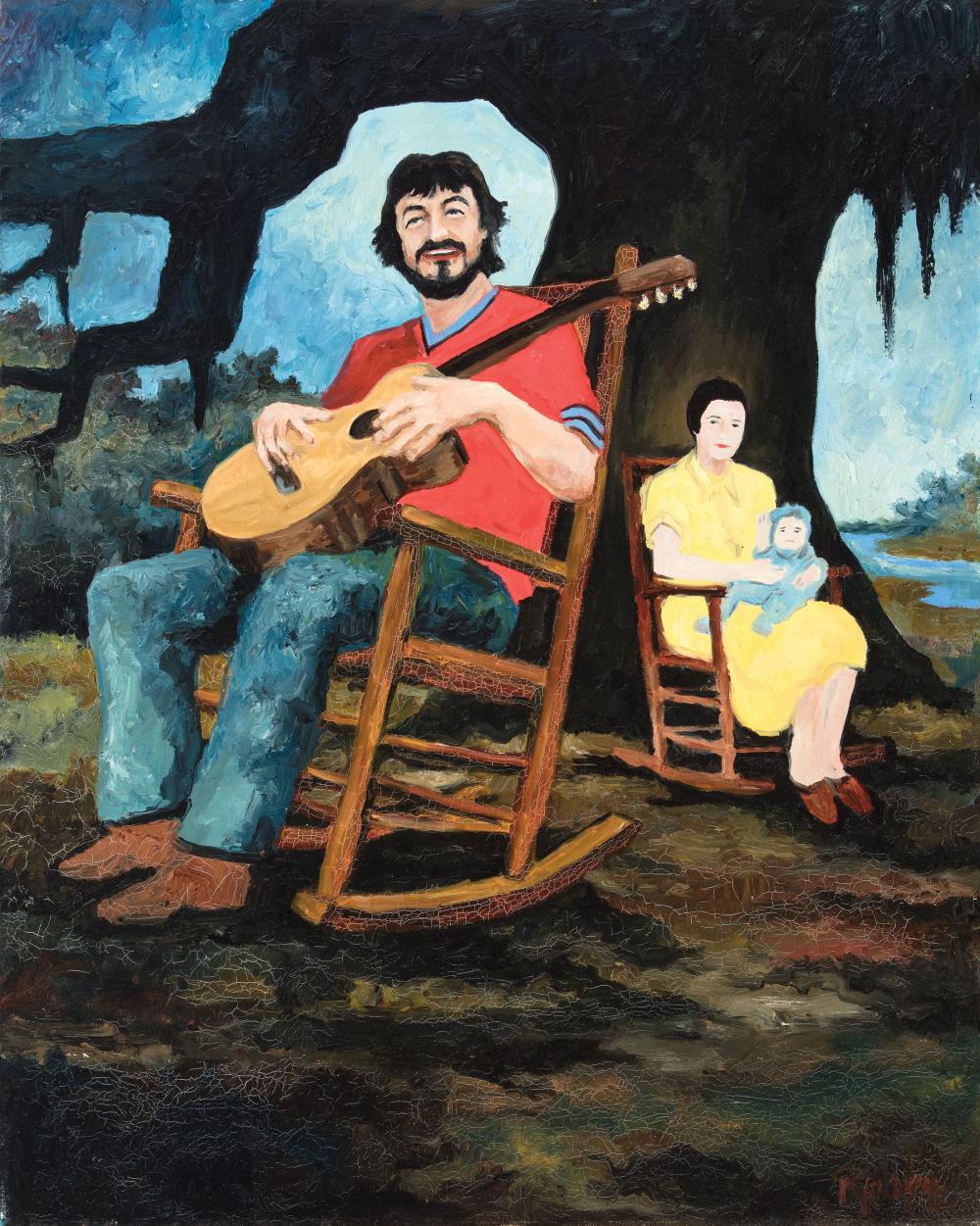 Appraisal: George Rodrigue American Louisiana - Bobby Charles oil on canvas