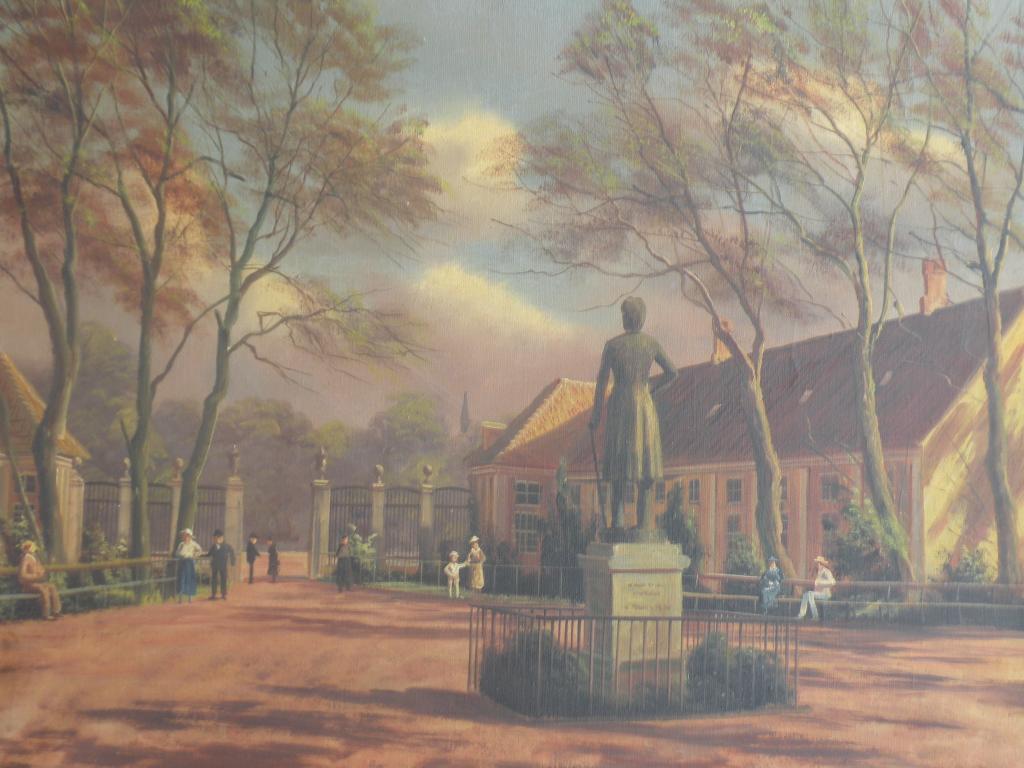 Appraisal: F Svendsen Park entrance oil on canvas signed cm x