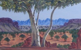 Appraisal: Ivan Pannka born Ghost Gum and Blue Hills watercolour signed