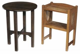 Appraisal: Two Arts and Crafts Oak Side Tables early th century