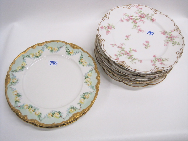 Appraisal: ELEVEN LIMOGES FRANCE PORCELAIN DINNER PLATES Haviland Limoges assorted patterns