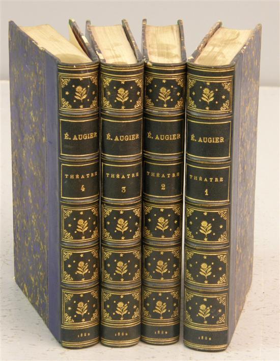 Appraisal: Theatre Complet by Emile Augier in four leather bound volumes