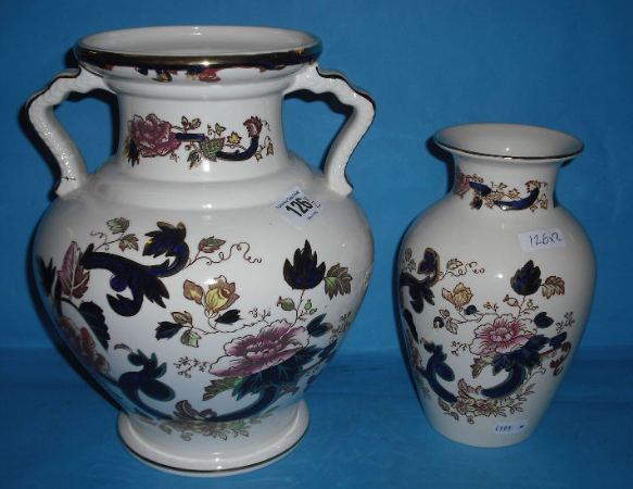 Appraisal: Masons Blue Mandalay Large Two Handled Vaseheight cm And Vase