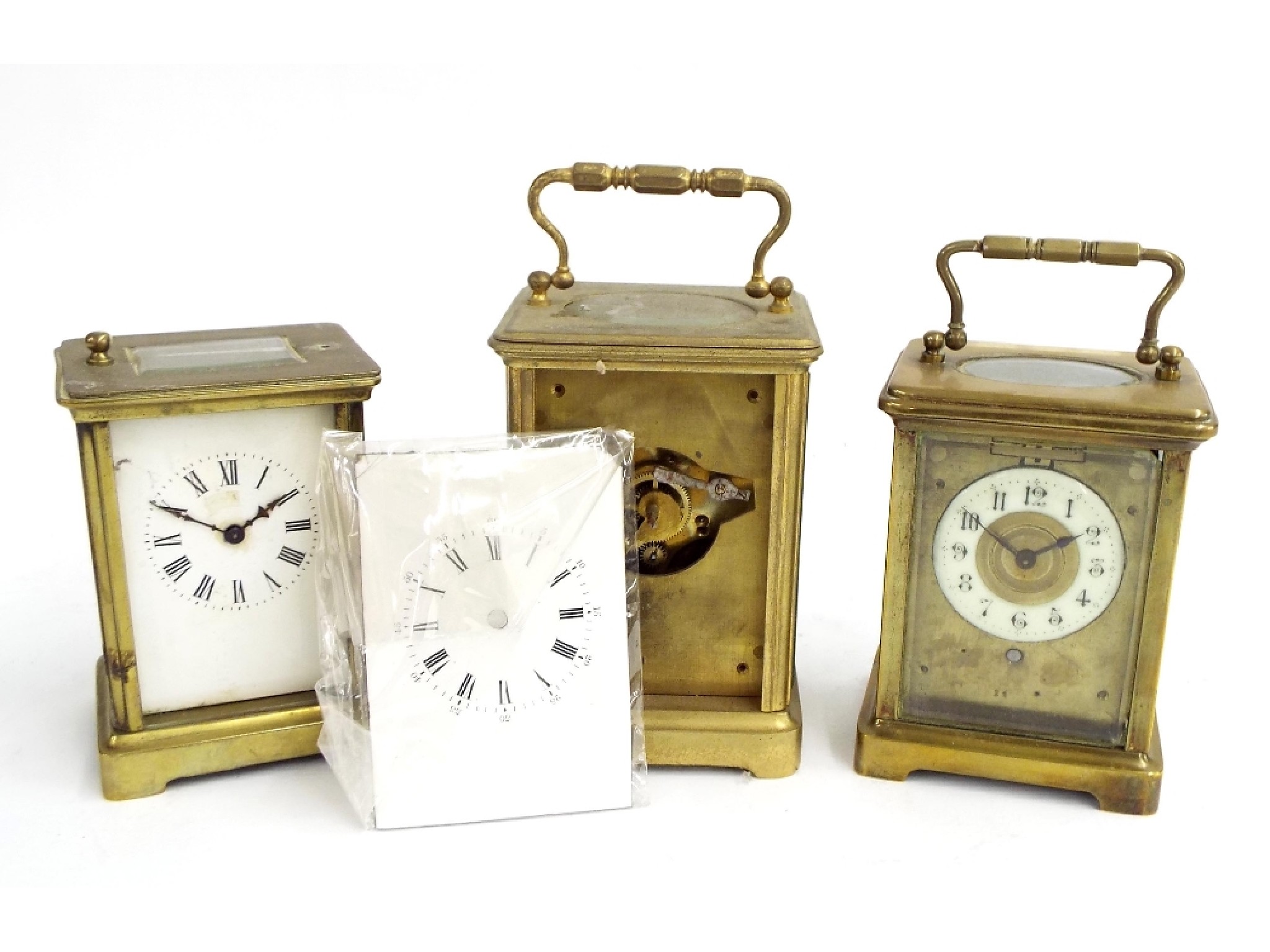 Appraisal: Three carriage clock timepieces in need of restoration