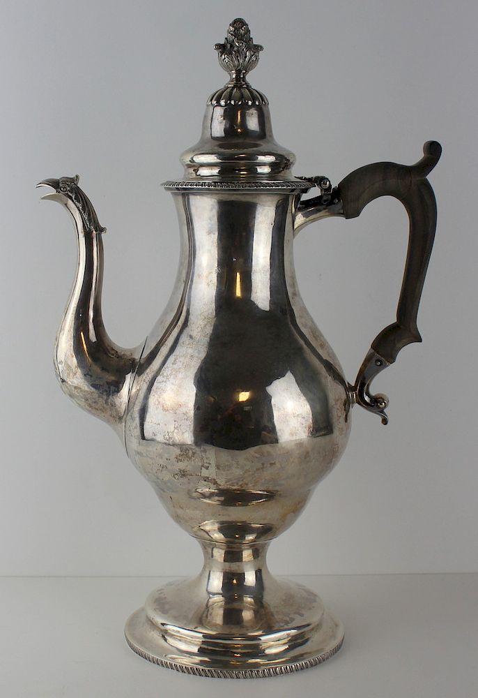 Appraisal: SILVER John W Forbes Coin Silver Teapot John W Forbes