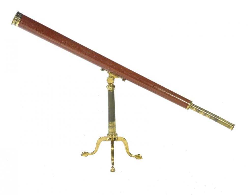 Appraisal: AN ENGLISH BRASS INCH REFRACTING TELESCOPE the mahogany barrel signed