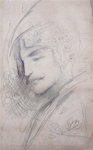 Appraisal: ATTRIBUTED TO SIMEON SOLOMON British - Head study of a