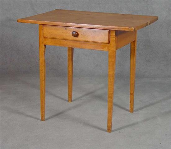 Appraisal: Pine One Drawer Tap Table th Century Maple drawer front