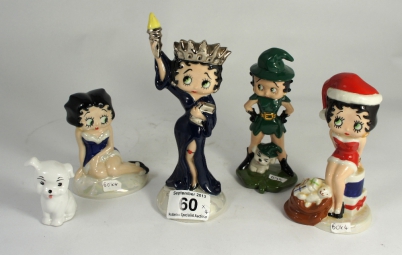 Appraisal: Wade Betty Boop Figures to include Betty Winconsin Piece Liberty