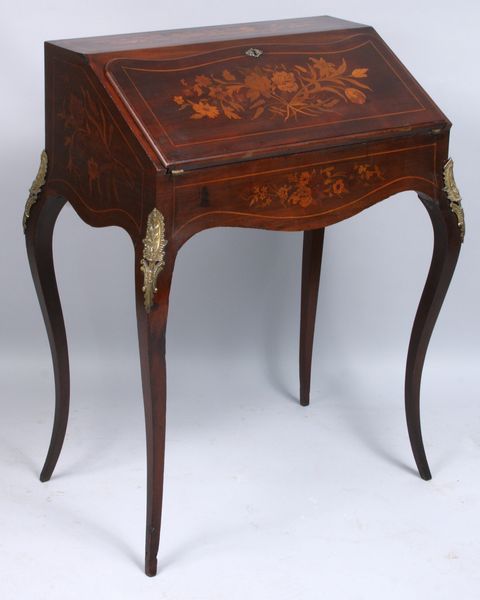 Appraisal: Late th Century French marquetry inlay lady's desk with ormolu