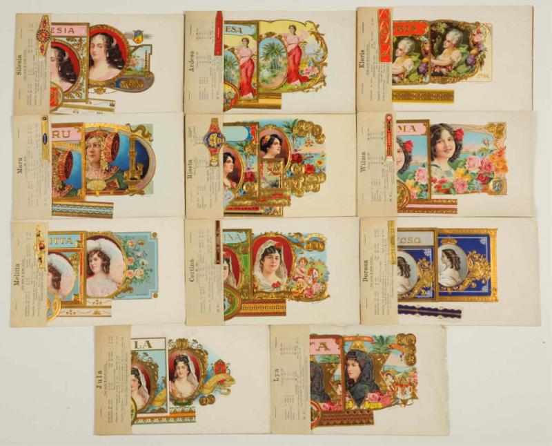 Appraisal: Lot of Lady-Themed Cigar Label Dealer Sets Circa s to