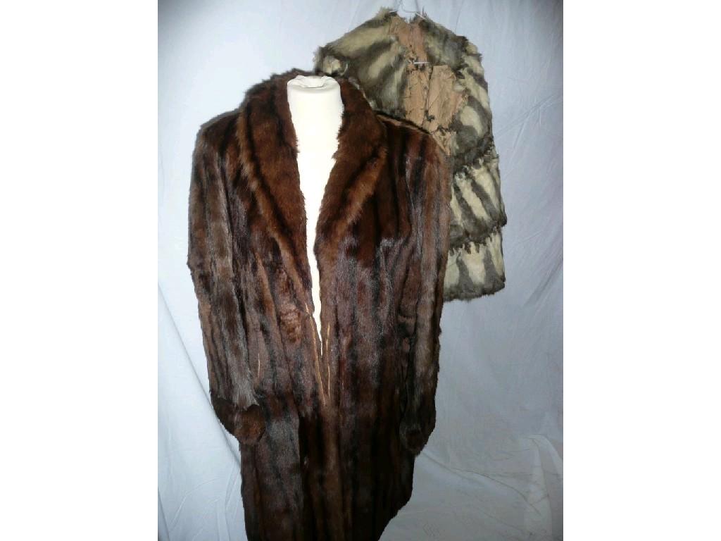 Appraisal: A 'John Orton London' dark brown fur coat and a