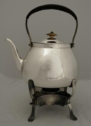 Appraisal: IRISH GEORGE III HAMMERED SILVER KETTLE ON STAND Marks T