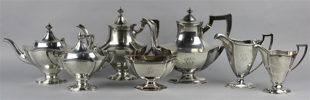 Appraisal: REED BARTON SILVER SEVEN-PIECE TEA AND COFFEE SET the set