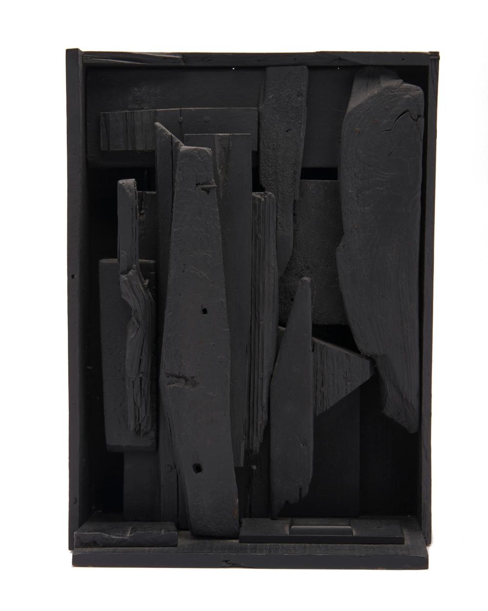 Appraisal: LOUISE NEVELSON American - Petite Delight black painted wood construction