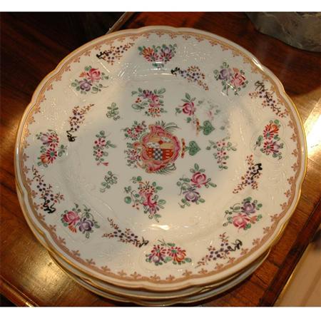 Appraisal: Set of Eleven Samson Porcelain Armorial Service Plates Estimate -