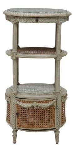 Appraisal: French Louis XVI style painted nightstand early th c oval