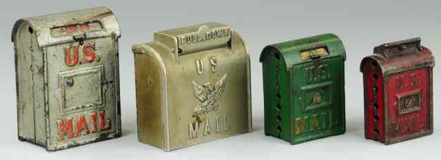 Appraisal: LOT OF U S MAIL BOX STILL BANKS Cast iron