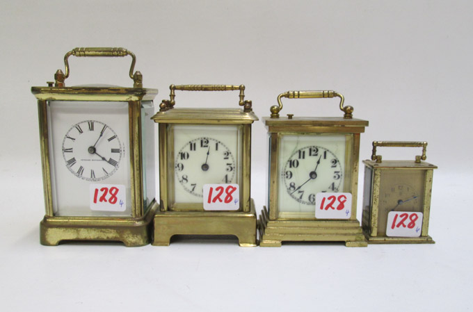 Appraisal: FOUR AMERICAN WATERBURY CARRIAGE CLOCKS all four by Waterbury Clock