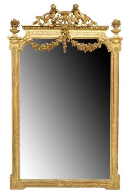 Appraisal: French Louis XVI style giltwood wall mirror late th c