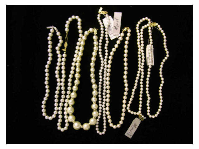 Appraisal: Seven Monet and Napier faux pearl costume necklaces including four