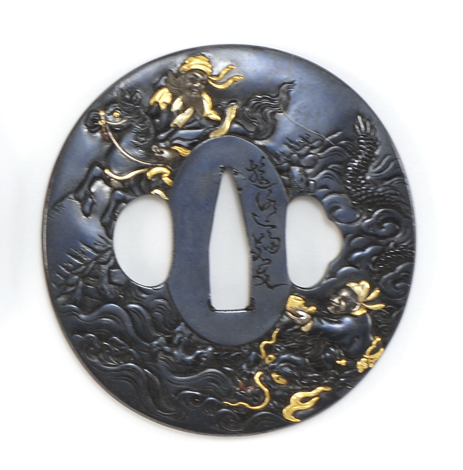 Appraisal: SHAKUDO SHIN NO MARU-GATA TSUBA th CenturyBy Yurakusan Iyebumi Depicting