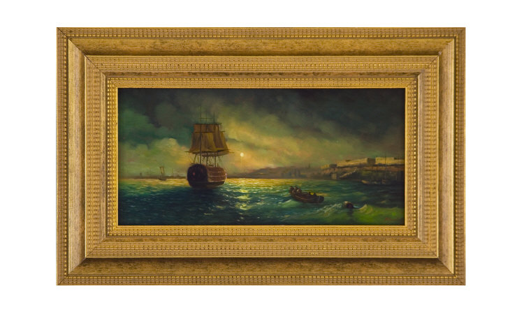 Appraisal: Oil on Panel seascape signed M Paulus inches by inches