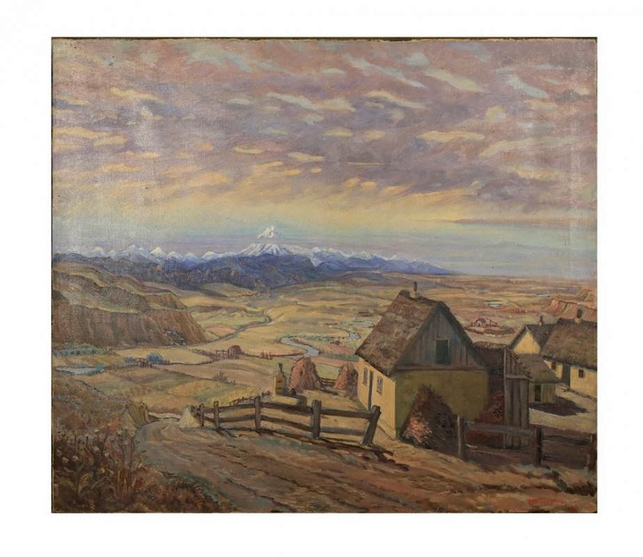 Appraisal: M Ottens-Landscape Over a Farm with View to a Distant