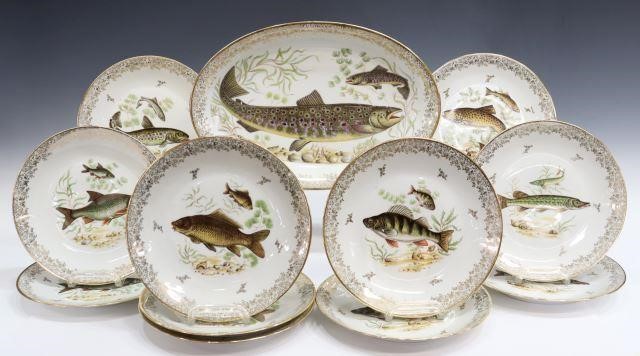 Appraisal: lot of French Limoges porcelain fish service including individual plates