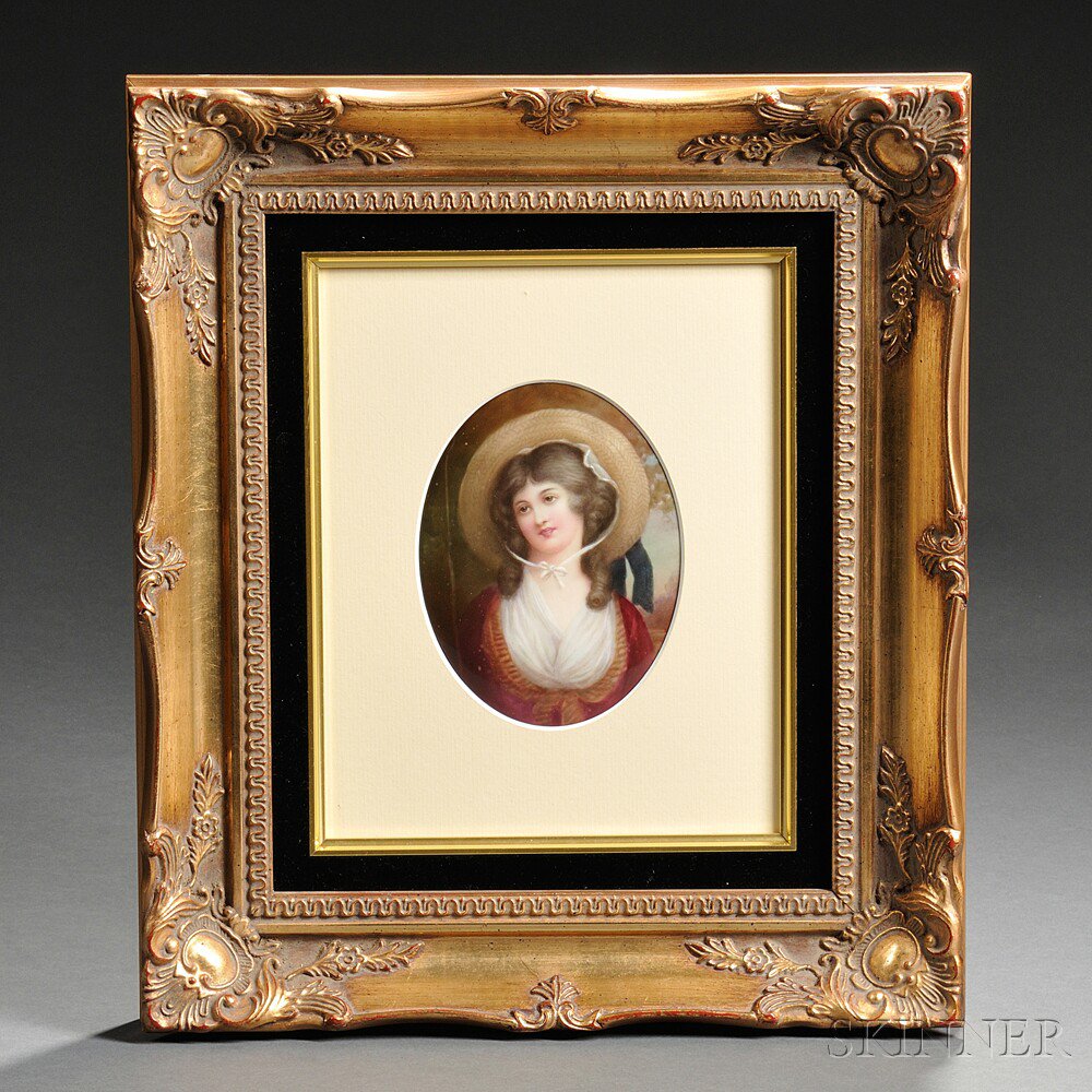 Appraisal: Leslie Johnson Porcelain Portrait Plaque England c attributed to Doulton