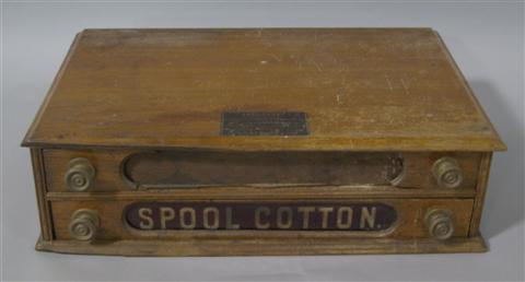 Appraisal: SPOOL COTTON TWO DRAWER BOX