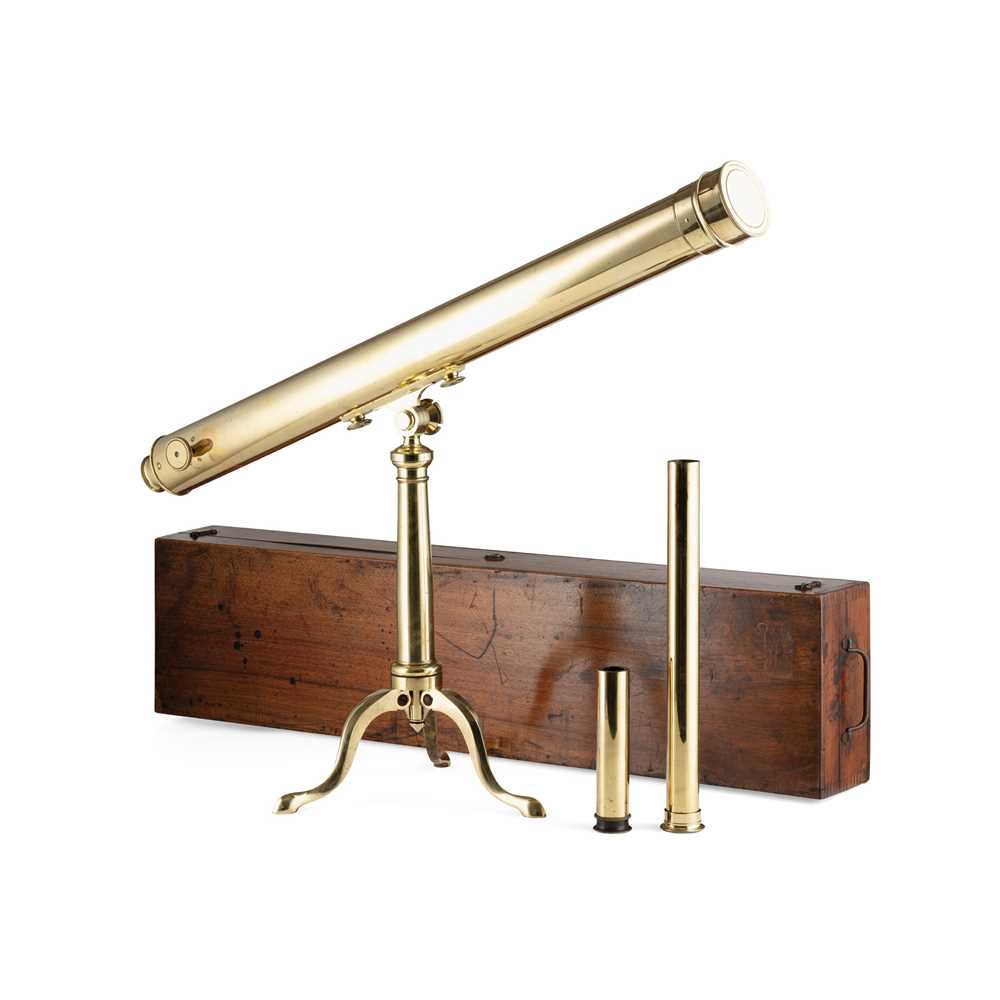 Appraisal: CASED BRASS -INCH REFRACTING TELESCOPE WITH TRIPOD STAND LATE TH