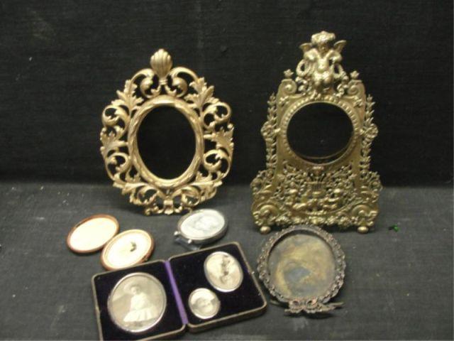 Appraisal: Lot of Assorted Antique and Vintage Frames Includes ornate brass