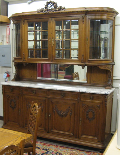 Appraisal: LARGE LOUIS XVI STYLE OAK SIDEBOARD French c in two