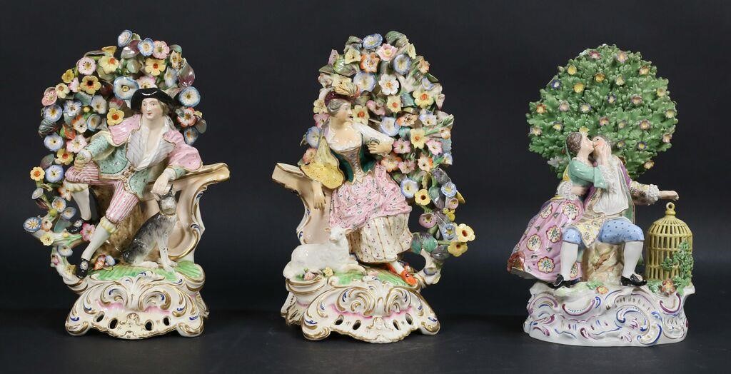 Appraisal: BOCAGE PORCELAIN FIGURES MEISSEN DRESDEN porcelain figures with bocage backgrounds