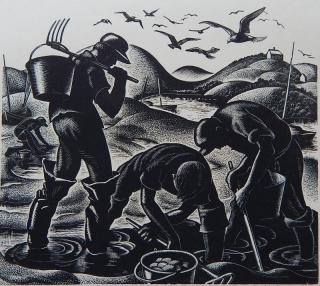 Appraisal: Clare Leighton wood engraving Clare Leighton American - - ''Clam