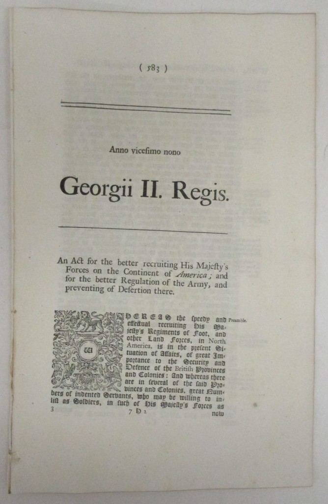 Appraisal: AMERICAN REVOLUTION--PRELUDE Large group of Parliamentary acts relating to America