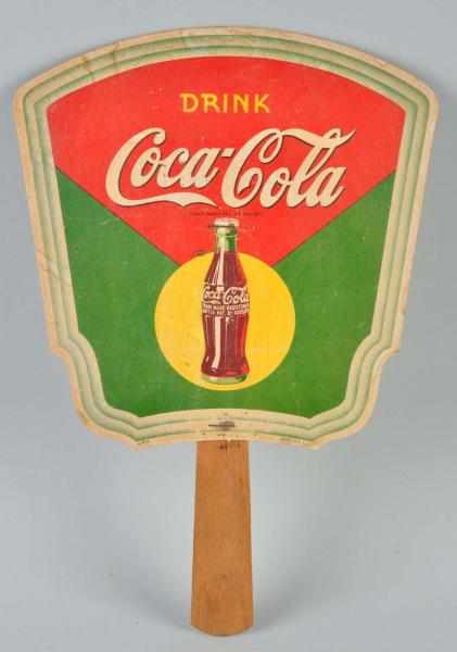 Appraisal: s- s Cardboard Coca-Cola Hand Fan Description Generally rough with