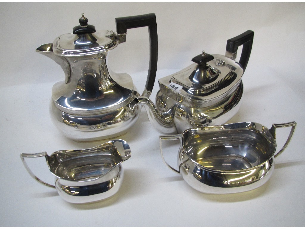 Appraisal: A four piece silver tea service oz Birmingham